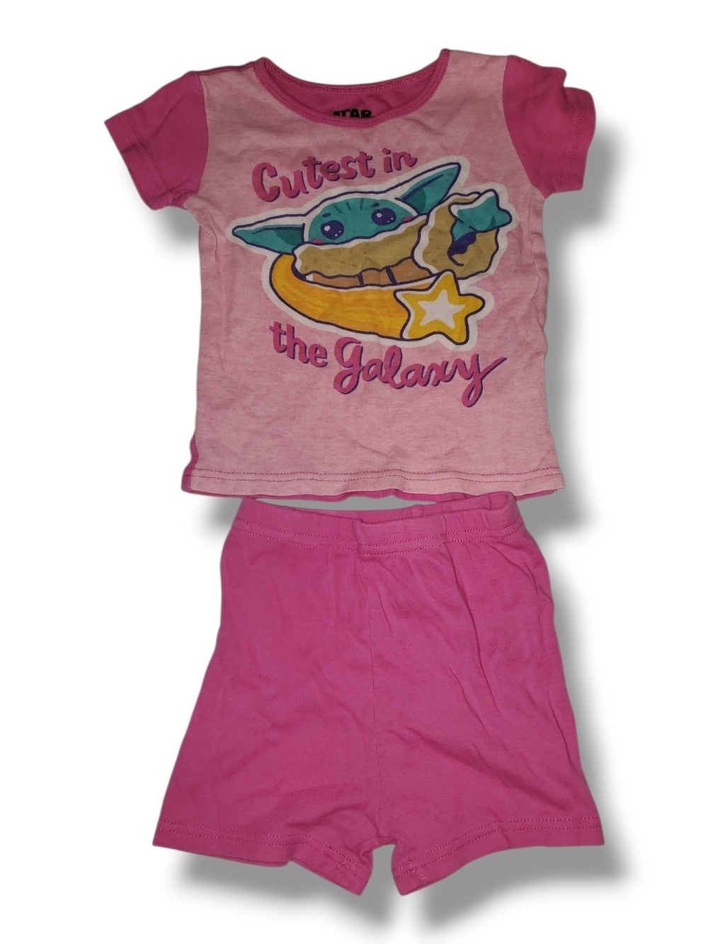 Disney Pink Baby Yoda Two-Piece Pajama Set